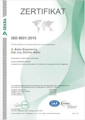 Zertifizierung ISO 9001:2015